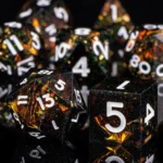 7pc RPG Dice Set – Golden Night Sky