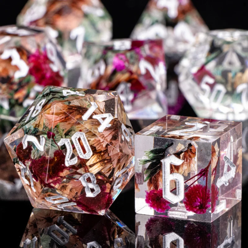 7pc RPG Dice Set - Meadow Bloom