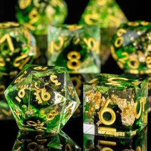 7pc RPG Dice Set - Golden Zephyr