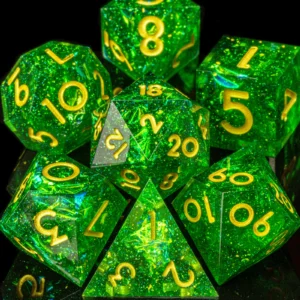 7pc RPG Dice Set – Verdant Cosmos