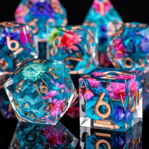 7pc RPG Dice Set - Azure Whispers