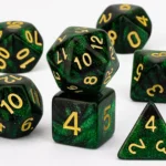 7pc RPG Dice Set – Obsidian Emerald