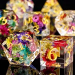 7pc RPG Dice Set - Ember Glitter